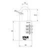 Ifam 619 C40R Combination Lock, Brass