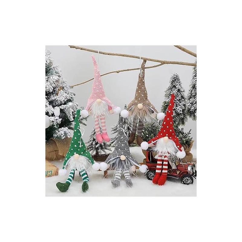KUPETO Gnomos Navideño con Luz LED, 5 Piezas Adornos navideños