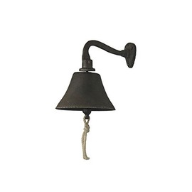 Hampton Nautical Cast Iron Hanging Ship's Bell 6" - Vintage Cast Iron Decoration - Metal Wall De