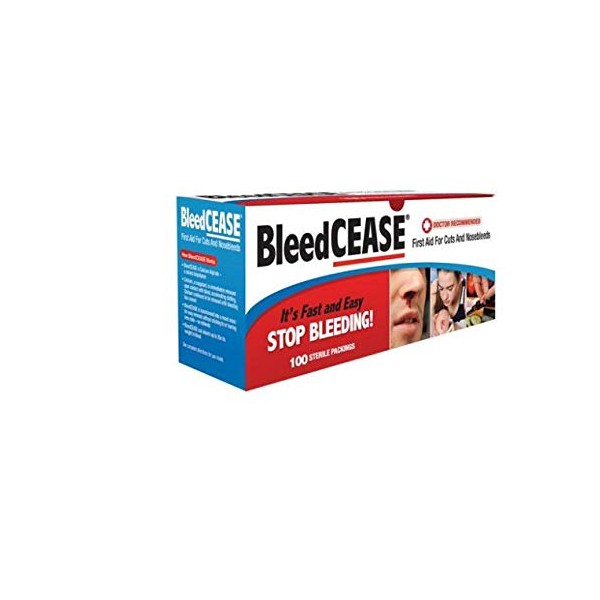 BleedCEASE First Aid, White, 100 Count