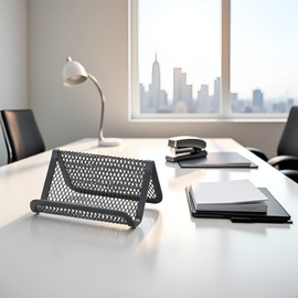 Black Business Card Holder, Metal Mesh Business Card Holder, Credit Name Card Case, Office Card Collection Organizers Storage Stand Card Filing Products Desk Accessories and Workspace Organizers