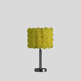 TREATLIFE HOME Acrylic/Metal Table Lamp with Yellow Roses, 18.25-Inch Tall, Easy Assembly, Stylish Lighting Solution, Multicolor