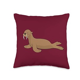Kaisi Drawing,snooze,snooze,dream Sleep,dream Pajamas, Snooze Light Child, Sea Lion, Sleep Throw Pillow, 16x16, Multicolor
