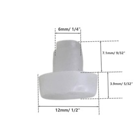 40 pcs Glass Top Table Bumpers with Stem, Clear Rubber Grippers, Patio Table Spacers for Patio Cabinet Door Furniture (White, 1/4 Inch)
