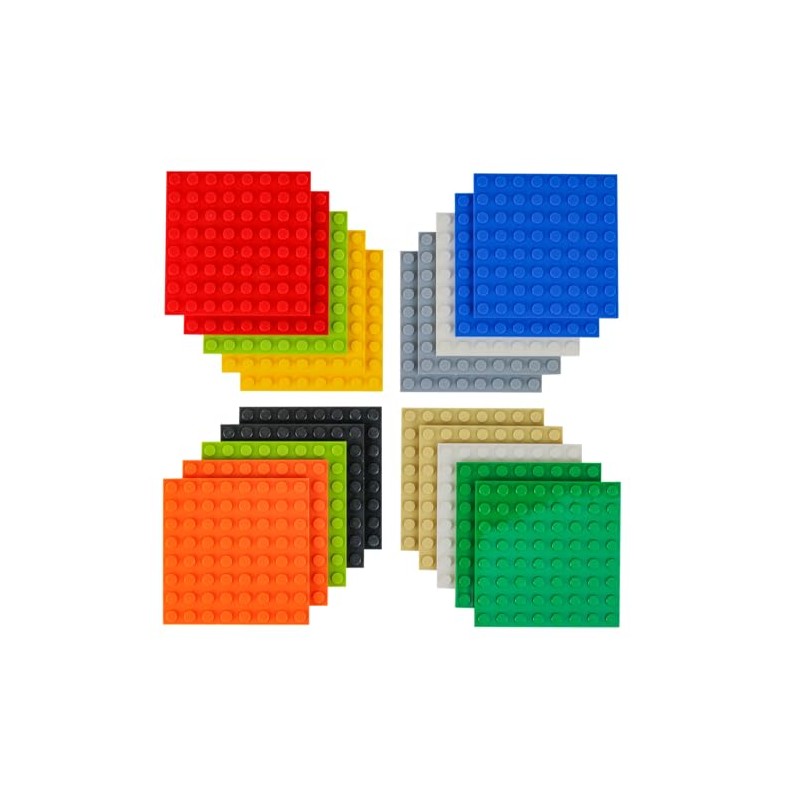 Minizfigs 8x8 Classic Building Toy Plates 20 Pcs - Bulk