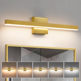 KAISITE Modern Bathroom Vanity Light Gold Light Fixture Over Mirror 24 inch Vanity Lighting Fixture Dimmable 5CCT LED Bar Vanity Light for Bathroom Restroom
