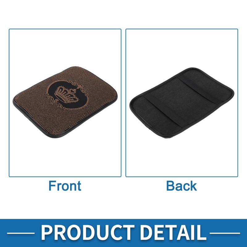 A ABSOPRO Car Armrest Cushion Pad Non-slip 12.20"x8.46" Suede Champagne