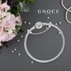 GNOCE Charm Bracelet With Safety Chain Stainless Steel Snake Chain
