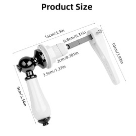 Ceramic Toilet Flush Handle, KissDate Toilet Flush Handle Replacement Universal Fit Toilet Cistern Handle Chrome Plated Replacement Ceramic Handle Cistern Lever for Toilet Cistern Tank Lever