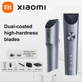Xiaomi Hair Clipper 2 Titanium Alloy Blade Double-Coated Black Clipper Head Men Sideburns Electric Shaver Wireless Hair Cutting Trimmer Barber Cutter, IPX7 Waterproof, 3hr Battery Life