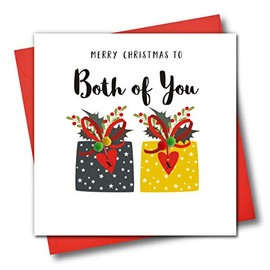 Embellished Christmas Greeting Card, Merry Christmas to Both of You, Presents