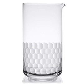 Cocktail Mixing Glass - Honeycomb Hammered Bar Mixer Pitcher for Stirred Drink - Seamless and Handcrafted of Crystal Glass, 24-ounce