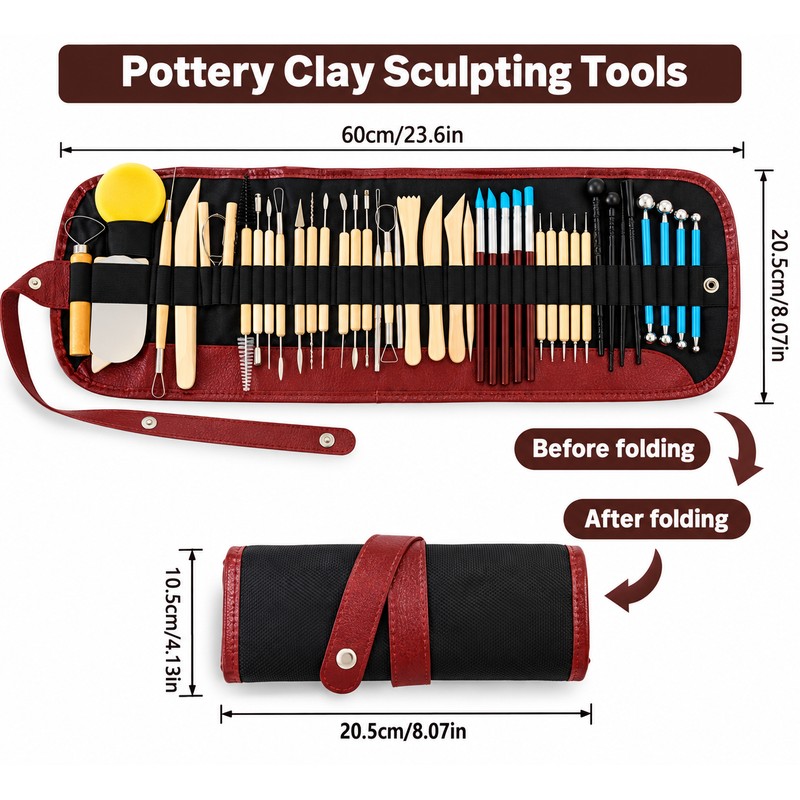 Clay Sculpting Tool Kit for Pottery & Modeling – 25-43