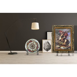 UOYEET Plate Stand, 12 Inch Plate Holder Display Stand 1 Pack, Black Metal Picture Stand Picture Frame Easel for Home Office Exhibition Reception…