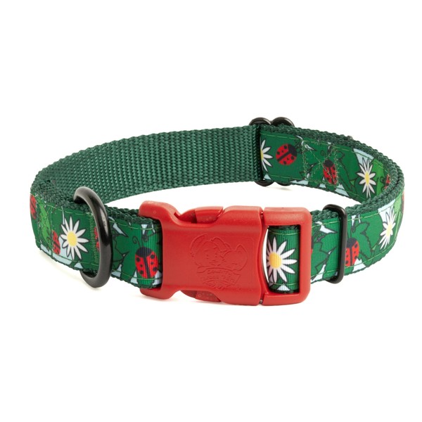 Country Brook Petz - Deluxe Ladybug Picnic Ribbon Dog Collar