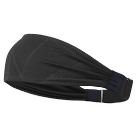 Men's Women's Headband, Sports, Silk, Double Layer, Face Wash, Hair Clip, Adjustable Length, 10 Colors, Black