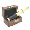 Brass Pocket Telescope - 6" Inch Brass Telescope with Hard-wood