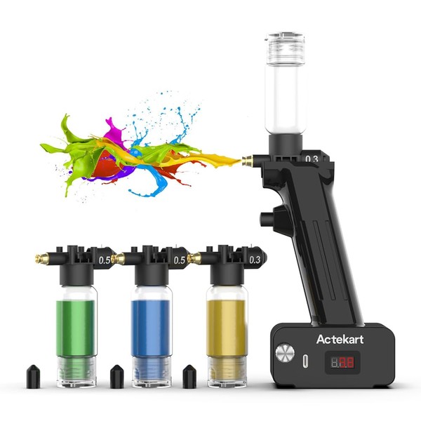 Actekart No-Clean Airbrush Kit (Revolutionary Upgraded) 30PSI Cordless No Clean