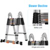 DEZEX Telescoping Ladders 16.5FT A Frame Stainless Steel Extension Ladder,Heavy