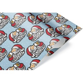 Santa Drinking Beer Christmas Wrapping Paper, Holiday Gift Wrap, Xmas Christmas Decor (6 foot x 30 inch roll)