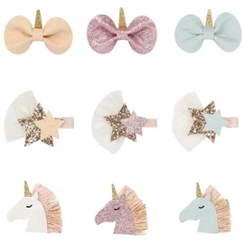 Healeved 9pcs Lovely Hair Clip Girl Party Headdress Glitter Shiny Sequin Hair Hoops for Boys and Girls