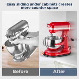 Mixer Sliding Tray for KitchenAid 5-8 Qt Bowl-lift Stand Mixer - Metal Rolling Tray Kitchen Countertop Appliance Slider Storage Moving Caddy with Wheel for Kitchen Aid 5-8 Qt Mixer