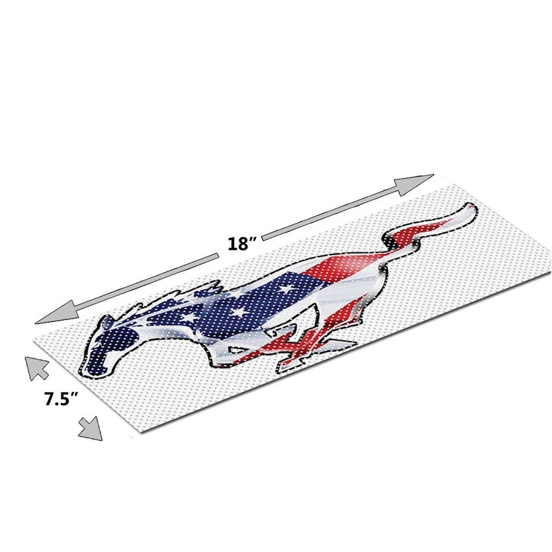 iPick Image Made for Ford Mustang USA Flag Perforated Unobstructed