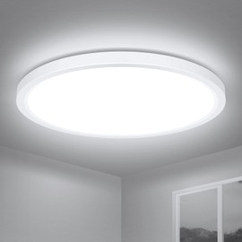 Ouyulong Flush Mount LED Ceiling Light Fixture, 5000K Neutral White, 9 Inch 24W Ceiling Light,Ultra Slim Flush Mount Round Ceiling Lamp for Kitchen, Bedroom, Basement, Hallway, Living Room,Stairwell