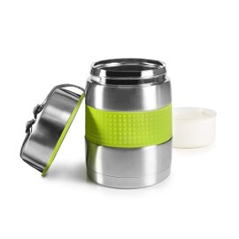 IBILI "Class Thermos Flask for Solid Food, Silver/Green, 1000 ml
