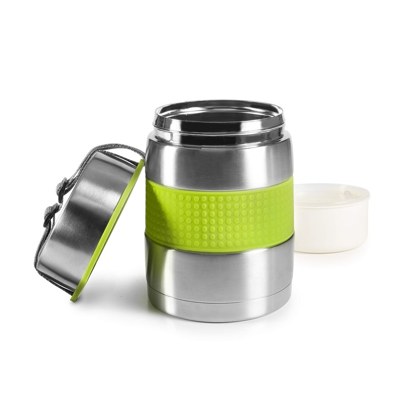 IBILI "Class Thermos Flask for Solid Food, Silver/Green, 1000 ml