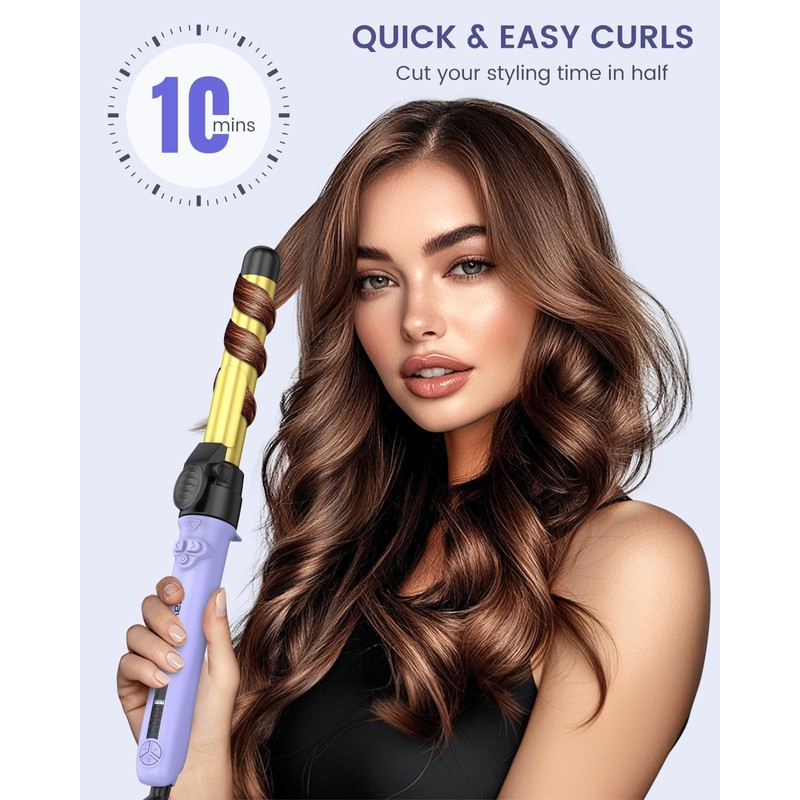 Rotating Curling Iron 3 in 1 Set, Automatic Curling Wand