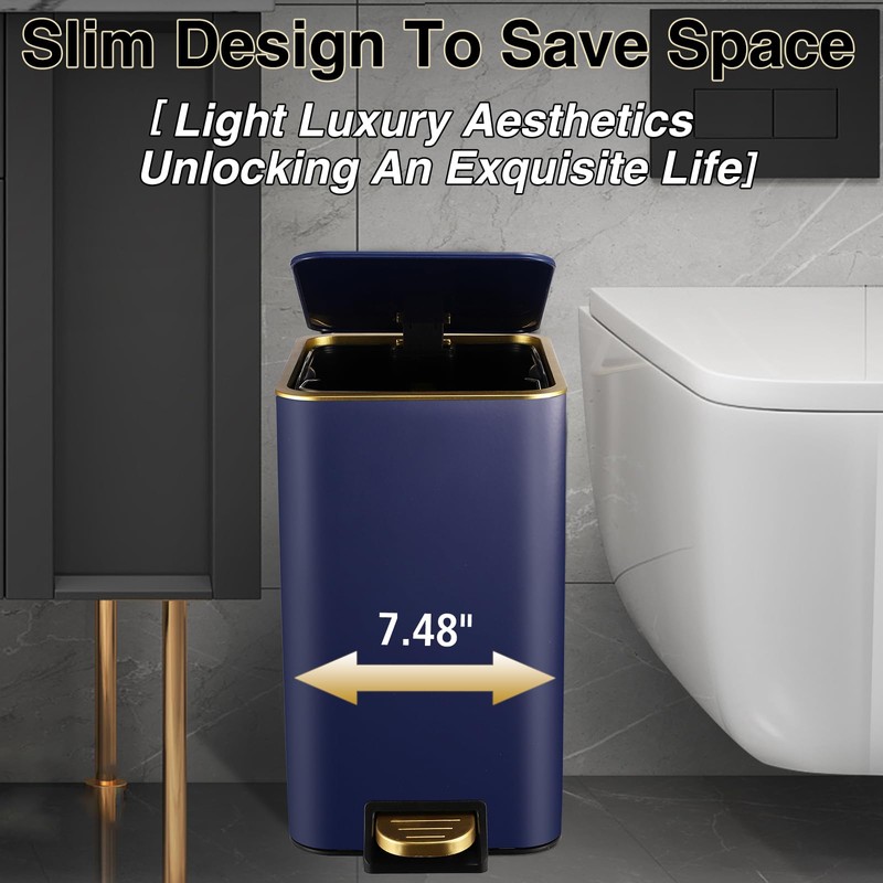 XLHOMO Navy Blue Bathroom Accessories Set 8 Piece Navy Blue