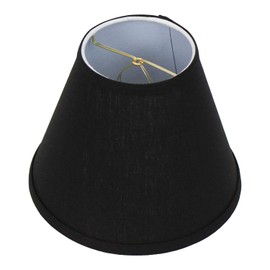 FenchelShades.com Lampshade 5" Top Diameter x 10" Bottom Diameter x 8" Slant Height with Clip-On Attachment for Standard Edison-Style Lightbulb (Designer Linen Black)