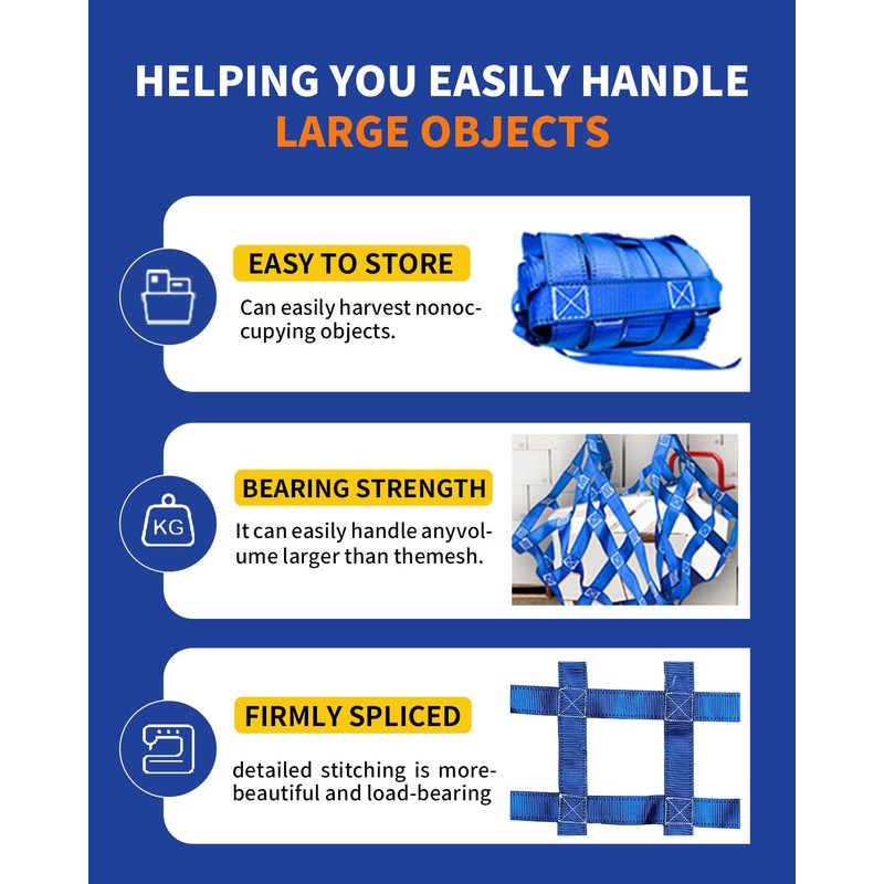YINGYUDZSW 4.92' x 4.92' Heavy Duty Cargo Lifting Net, Blue