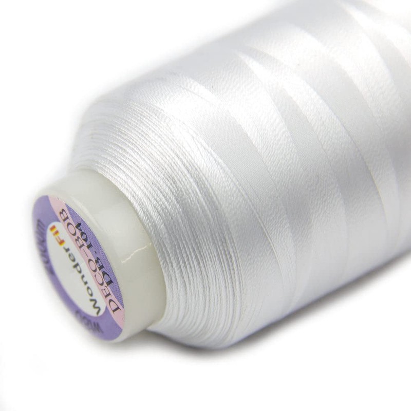 WonderFil Specialty Threads DecoBob White, 2-ply Cottonized Polyester, 80wt