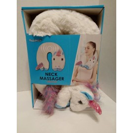 Health Touch Neck Massager Vibration White/Multicolor Unicorn Plush Polyester