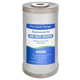 Compatible with Aquasure Fortitude V2 Series, Enhanced Design Replacement Water Filter,Triple-Stage Sediment, Carbon & Zinc, Compatible with AS-FS-25FCZ (AF-SCZ-25HFS), AS-HS & AS-WHF Systems