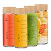 Olivego 16oz Juice Bottles - 4 Pack Wide Mouth Glass