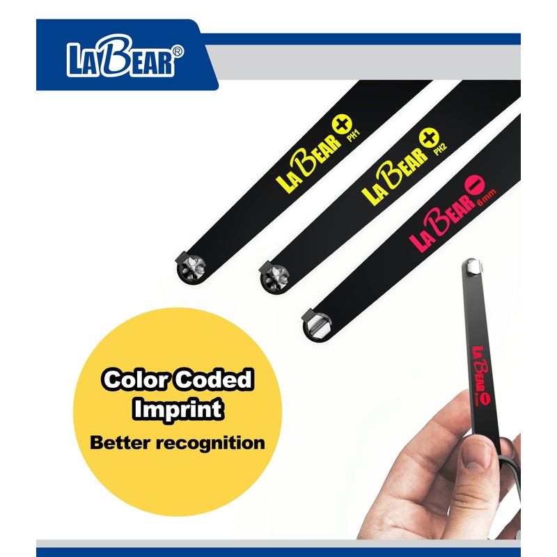 LABEAR Phillips, Slotted, Ultra Low Profile Offset Screwdriver Set 3