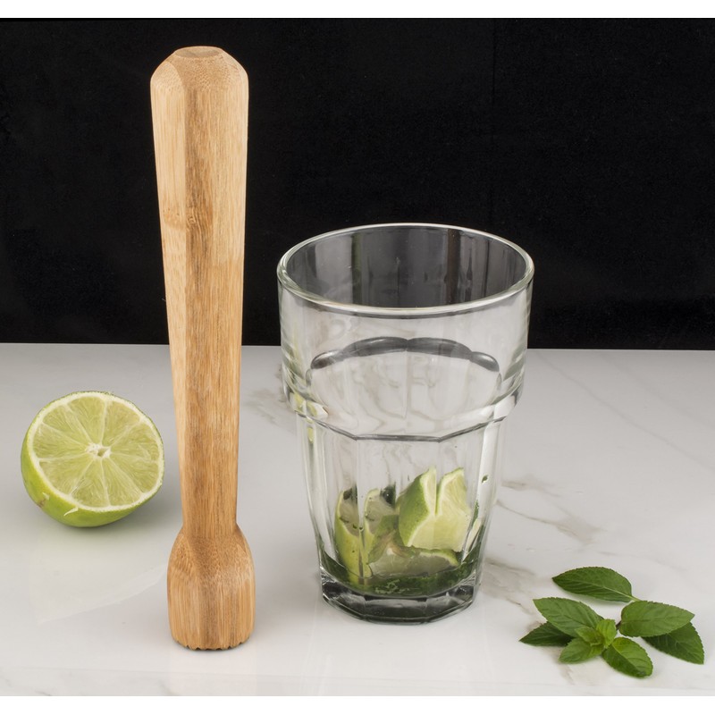HIC Kitchen Bar Muddler, Natural Bamboo