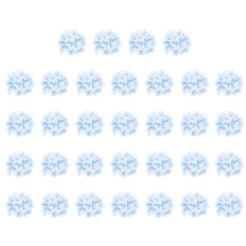 CoCud Mini Resin Flower, 0.39" Diameter, Miniature Tiny Luminous Flower Charm Dollhouse Blue - (Applications: for Nail Art, Fairy Garden Dollhouse DIY Crafts), 32-Pieces