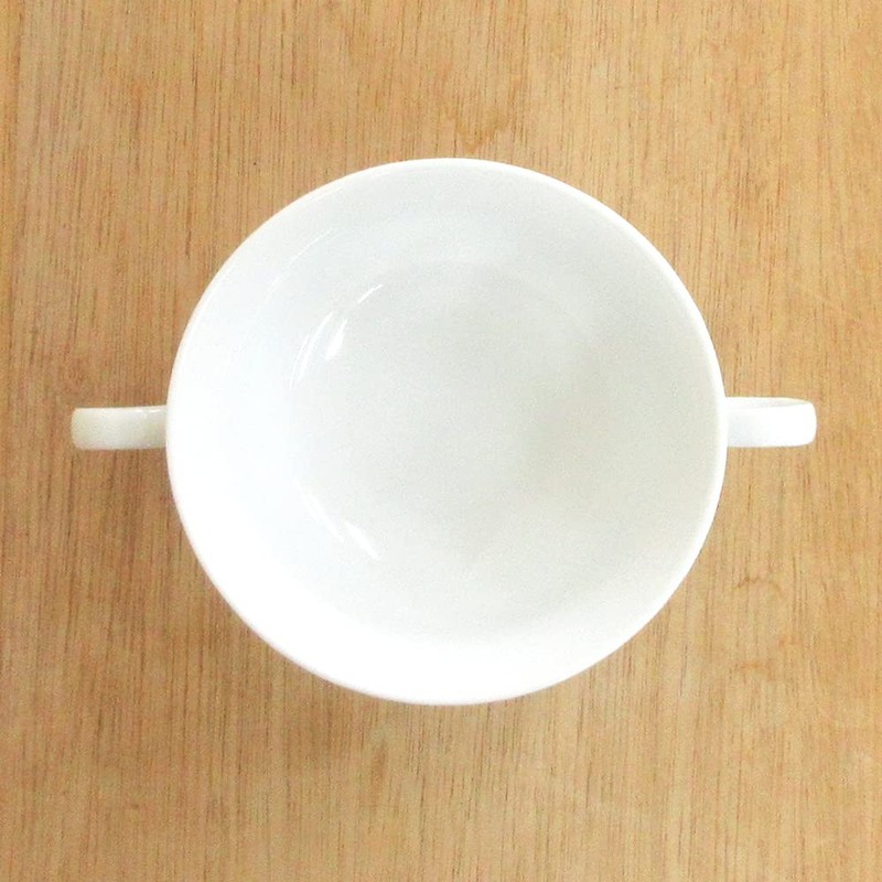 スープカップ 両手付ブイヨン リヴァージュ ピュアホワイト 業務用 洋食器 美濃焼
