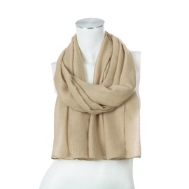 Majea Scarf Lima Slim Cut Women's Neckerchief Light Plain Thin Plain Soft Summer Scarf - beige, size: 180cm x 50cm