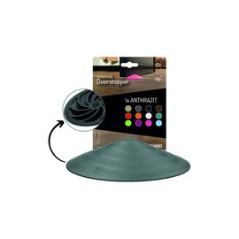 Doornado Strong Rubber Door Stopper - Door Holder No Drilling - For All Types of Doors and Floors - 118 x 25 mm - Design Price - Grey