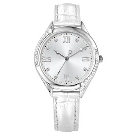 Comtex Fashionable Women's Analogue Quartz White Dial Wrist Watch, White 1, Modern