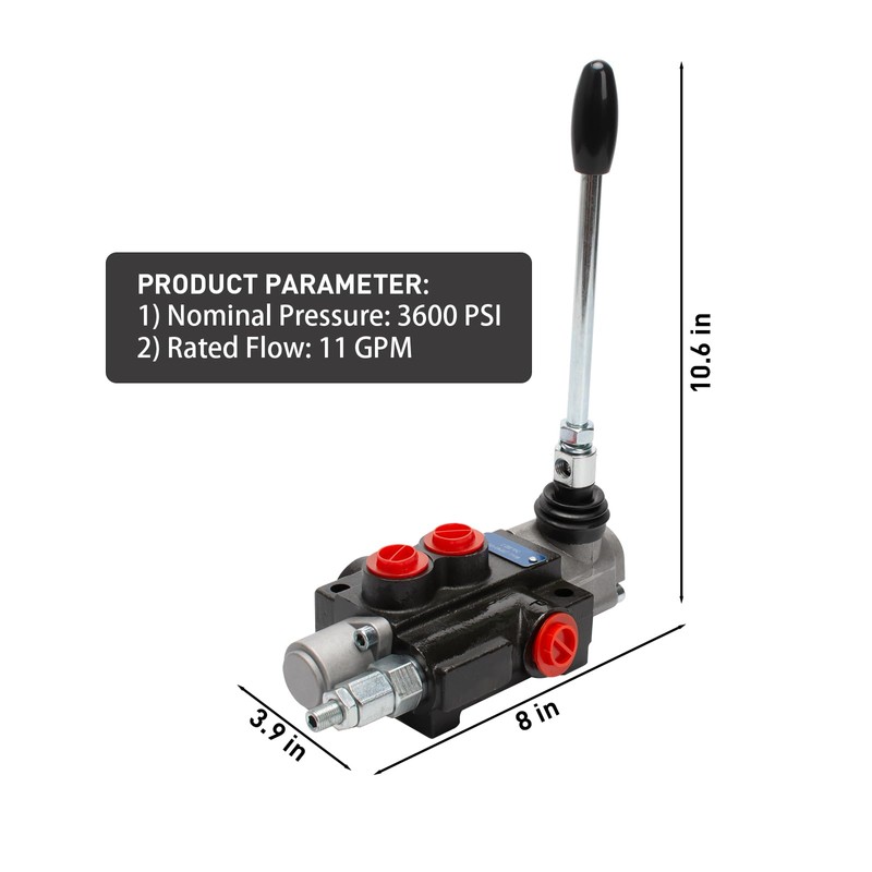 INPANOLS Hydraulic Control Valve with Joystick, 1 Spool 11GPM Hydraulic