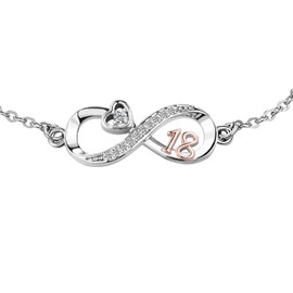 KunBead Infinity Heart Rose Gold 18 Birthday Bracelets Stainless Steel Adjustable Bracelet for Women