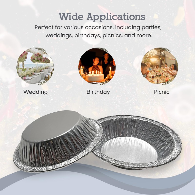 Disposable Aluminium 4 1/4 Deep Tart Pan #425 (100) by