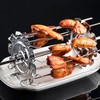 BBQ Roaster Rotisserie Skewers Needle Cage Oven Kebab Grill Stainless