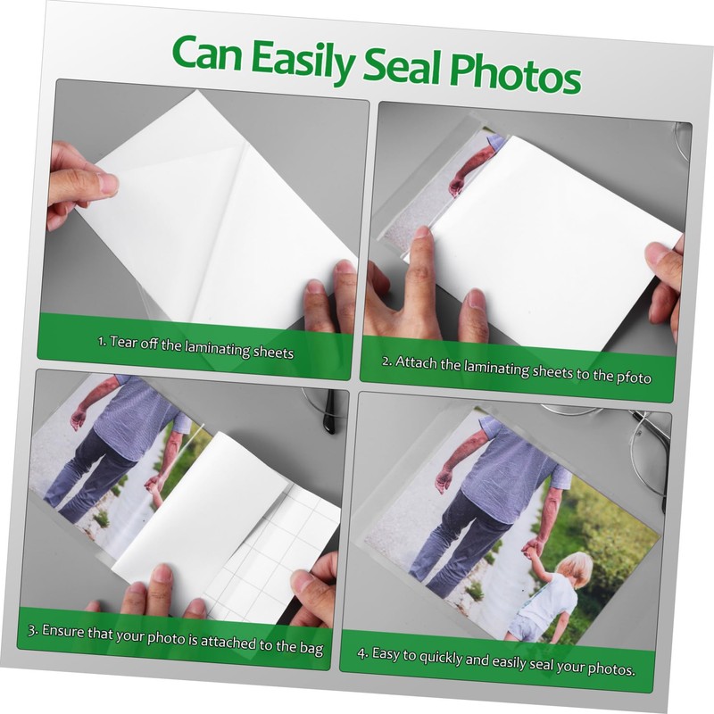 Tofficu 50Sheets Self Laminating Photo Sheets Laminating Pouches Easy to